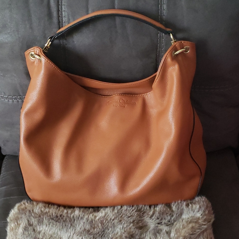 Candace Christian Genuine Leather Hobo Bag